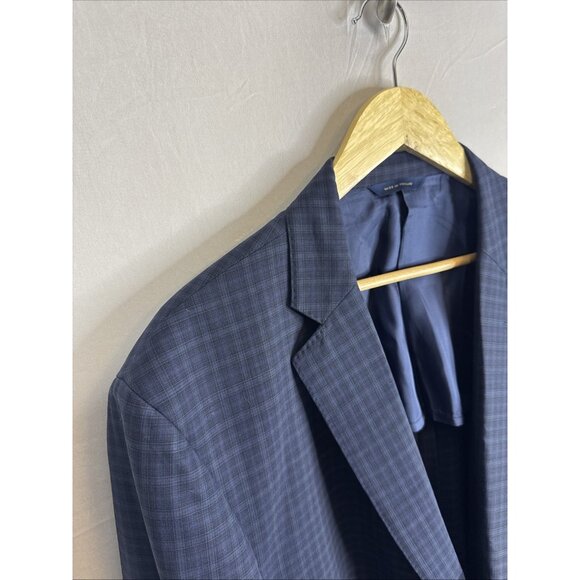 Brooks Brothers Regent 48S Navy Check Wool Blazer Reda Brookscool Stretch Travel - Picture 3 of 10